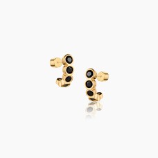 Astrid Black Hoop Earrings