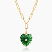 Malene Green Jade Clip Necklace