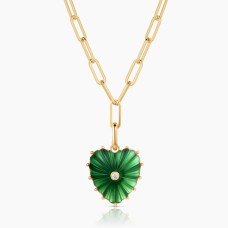 Malene Green Jade Clip Necklace